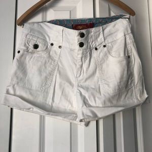White cargo shorts